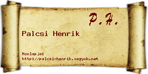 Palcsi Henrik névjegykártya