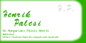 henrik palcsi business card